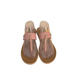 Guess pink strappy sandals thong flip flops flats shoes sz 7